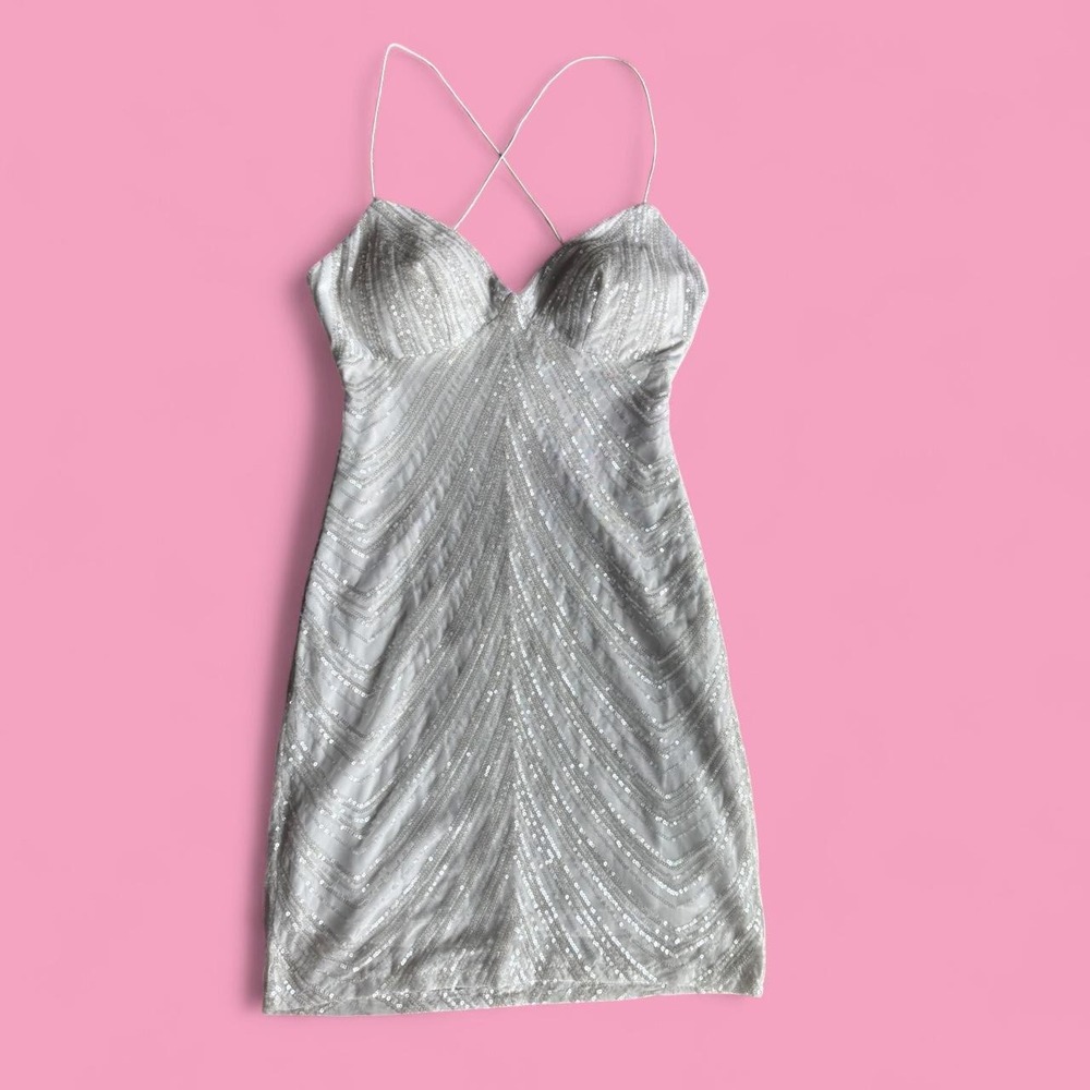 White Sparkly Sequin Bodycon Homecoming Dress